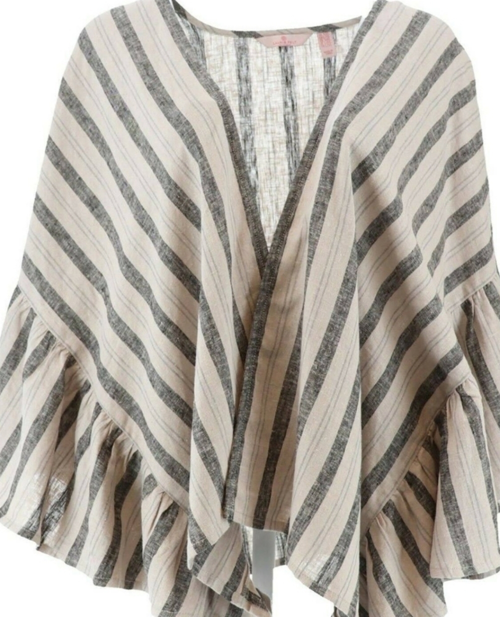 NWOT oversized linen‎ blend ruffle sleeve cardigan